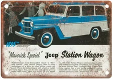 Vintage Auto Ad 1958 Willys Jeep Maverick Wagon Reproduction Metal Sign A2035