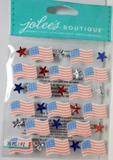 Jolees Boutique American Flag stickers and rhinestone star stickers 