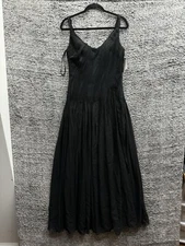 Rene Ruiz Collection Womens Black Hand Draped Evening Gown Size 4 NWT