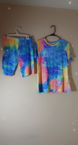 Tye Dye Tie Die Biker Shorts and Shirt 