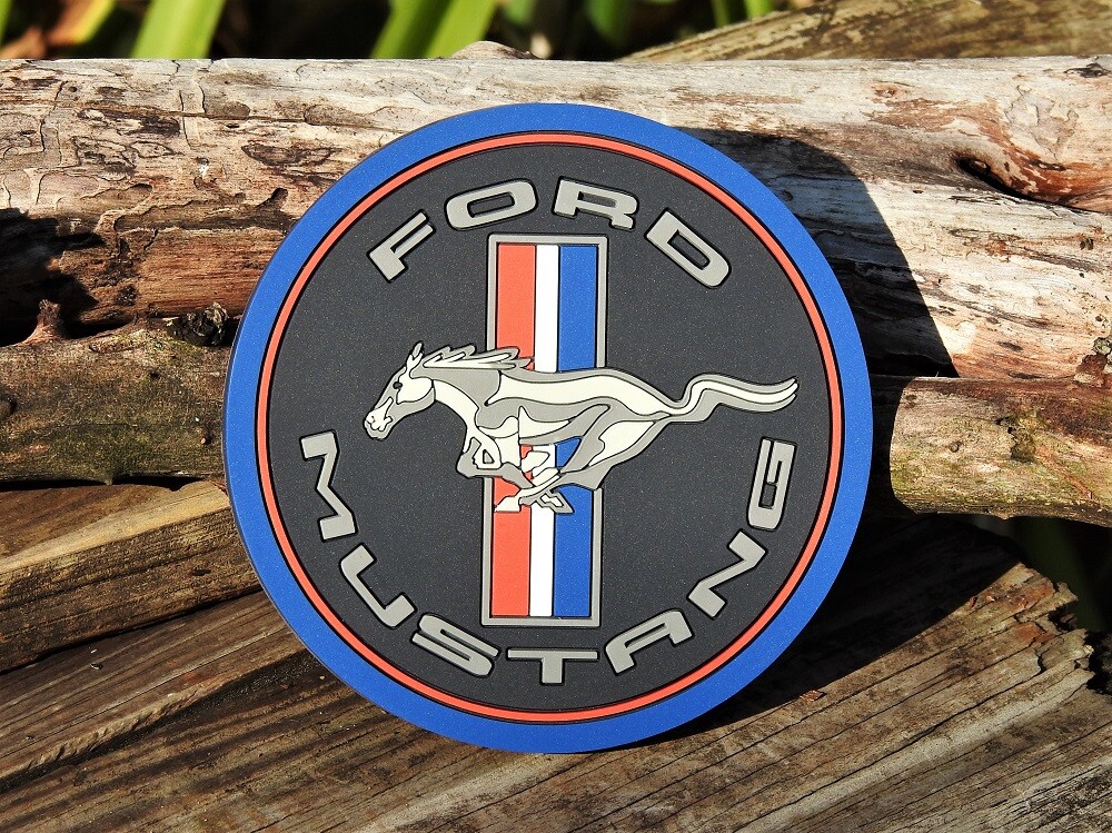 Ford Mustang Coaster Set TriBar Running Horse Dealership Pony