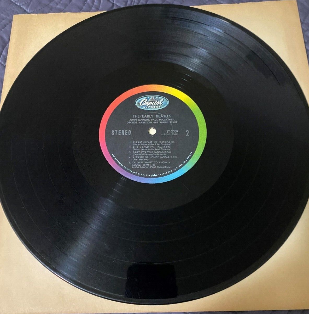 The Early Beatles vinyl LP, ST-2309 VG, Capitol Records