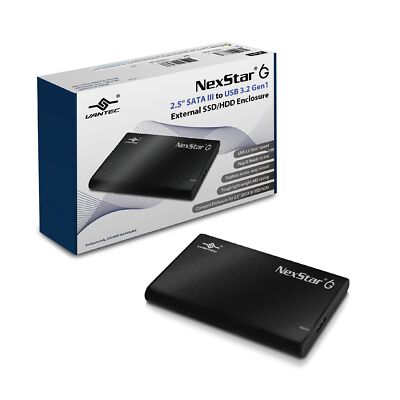 NexStar 6G SATA III to USB 3.2 Gen 1 Enclosure 2.5'' SSD HDD Black Tool-Free