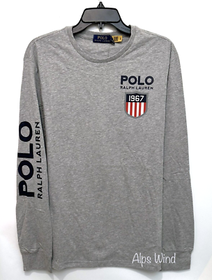 POLO Ralph Lauren Men's 1967 USA Logo Long Sleeve Jersey T-Shirt