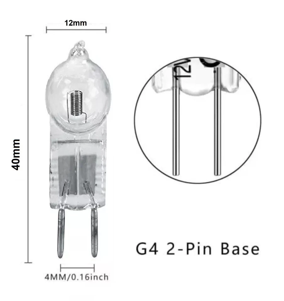 2x Capsule G4 Bulbs Light 50w 12V Halogen GY6.35 2 Pin 2900K Clear Lamp UV Stop - Image 2 of 4
