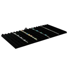 18 Slot Black Velvet Jewelry Bracelet Display Tray Liner Insert