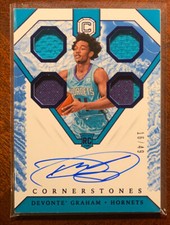 2018-19 Devonte’ Graham Cornerstones auto Jersey Patch Rookie RPA RC #180 16/49