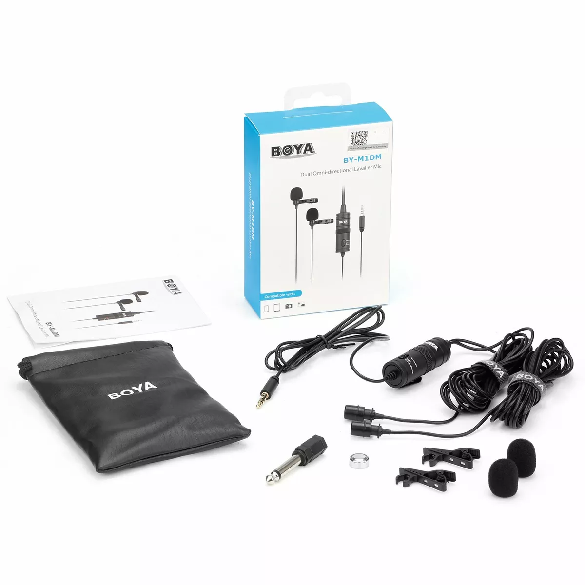 BOYA BY M1DM Dual Omni directional Lavalier Microphone 3.5mm