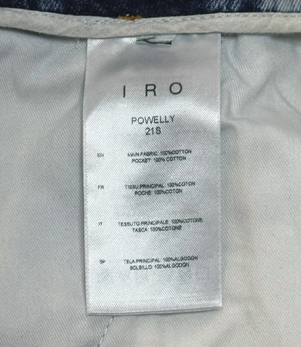 IRO PARIS Made In Italy Denim Shorts Jean Powelly Cuffed Acid Wash High Rise 36 - Picture 8 of 12