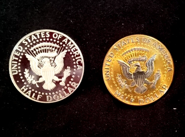 2019 .999 Silver Kennedy And 2002 Gold And Silver Plated Kennedy Half Dollars - Image 4 of 4