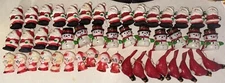 50  Vintage Plastic Santa Snowmen Mice Cardinals String Light Covers Blow Mold