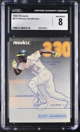 1992 Pinnacle #614 Rickey Henderson (HOF) CGC 8