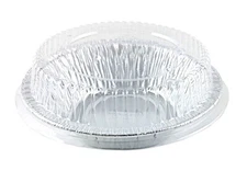 4 7/8" Aluminum Foil Tart / Mini-Pie Pan w/Clear Plastic Dome Lids - Disposable