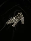 Vintage Hand Blown Clear Glass Murano BULL Figurine 6”. FREE SHIPPING