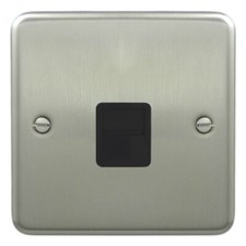 Deta 1962SCB Secondary Telephone Socket Satin Chrome / Black Insert
