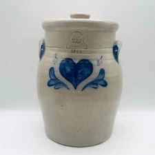 1994 Rowe Pottery Works Cannister Crock w/ lid 12"