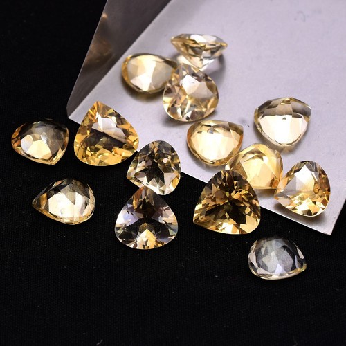 14 Stck. VVS Natur Citrin Gold Gelb Top Qualität 10 mm-12 mm Lose Edelsteine - Bild 3 von 5
