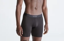 Calvin Klein Men underwear-Long Boxer Brief-Black--S-- Embossed Icon Micro