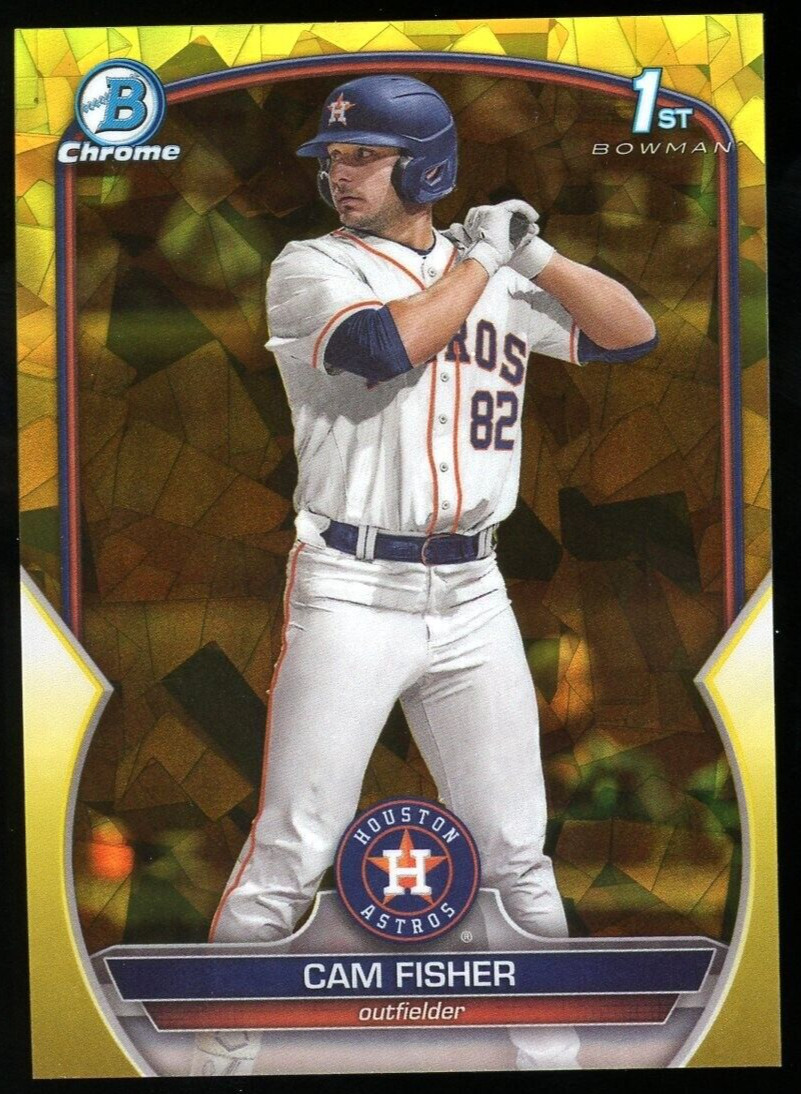 2023 Bowman Draft Sapphire BDC-35 - CAM FISHER - Yellow /75 - Houston Astros