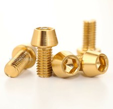 M5 x 10mm Bolts Aluminium Gold Anodised Taper Head Screws 0.825 grams Gold Bolt