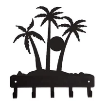 Palm Tree Key Hanger – Fun Tropical Decor with 5 Hooks - Made in USA