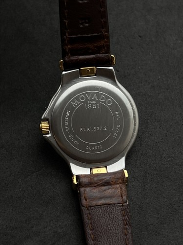 Vintage MOVADO Museum Classic Women’s 27mm Quartz Watch SS Gold Sapphire Crystal - Picture 11 of 14