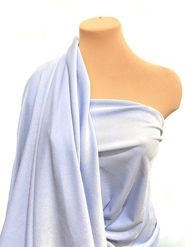 STRETCH SPANDEX VELVET ICE BLUE 60" HOLIDAY, FORMAL WEAR, PAGENAT, DANCE BTY - 第 1/1 張圖片