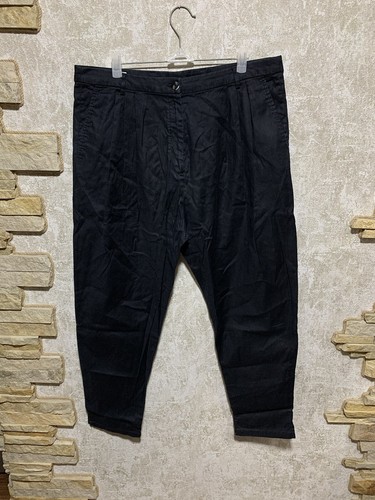 Pantalone vintage Dries Van Noten cotone lino nero stile giapponese taglia 40 - Foto 3 di 13