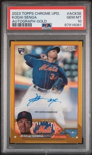 2023 Topps Chrome Update Gold Rookie Autograph Kodai Senga 39/50 PSA 10 RC Auto