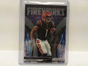 2021 Prizm Ja'Marr Chase RC #F-11 Fireworks Base Insert Rookie Card Bengals