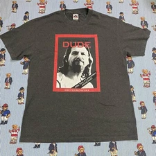 VTG Alstyle DUDE The Big Lebowski Graphic T shirt Adult LARGE Gray Jeff Bridges
