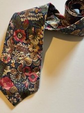Tango by Max Raab Bright Floral Tapestry Mens Neck Tie 58x3.5 Cotton Made In USA