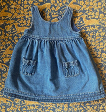 Ralph Lauren Chaps Baby girl denim jumper dress 24 m