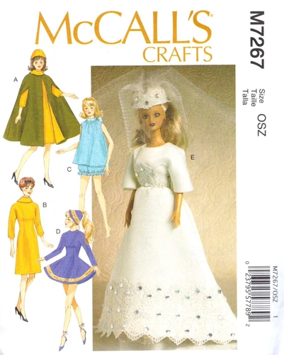 11½" Retro FASHION DOLL Clothes McCall's 7267 NEW Sewing Pattern '15 fits Barbie