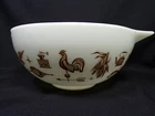 Vintage Pyrex Early American Cinderella Bowl 2 1/2 Qt Brown and White
