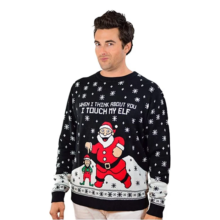 Men s Touch My Elf Ugly Christmas Sweater eBay