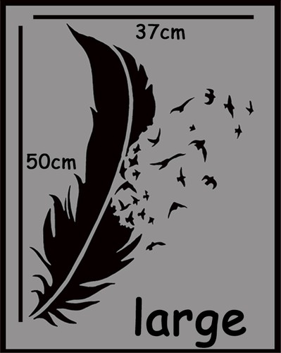 Pájaros Pluma Voladora Plantilla Pared Decoración Arte Artesanía Pintura Ideales Plantillas Ltd - Imagen 8 de 11