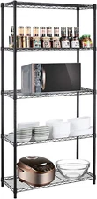 Adjustable 5-Shelf Shelving Unit Storage Rack Wire Shelving, Heavy Duty Freestan
