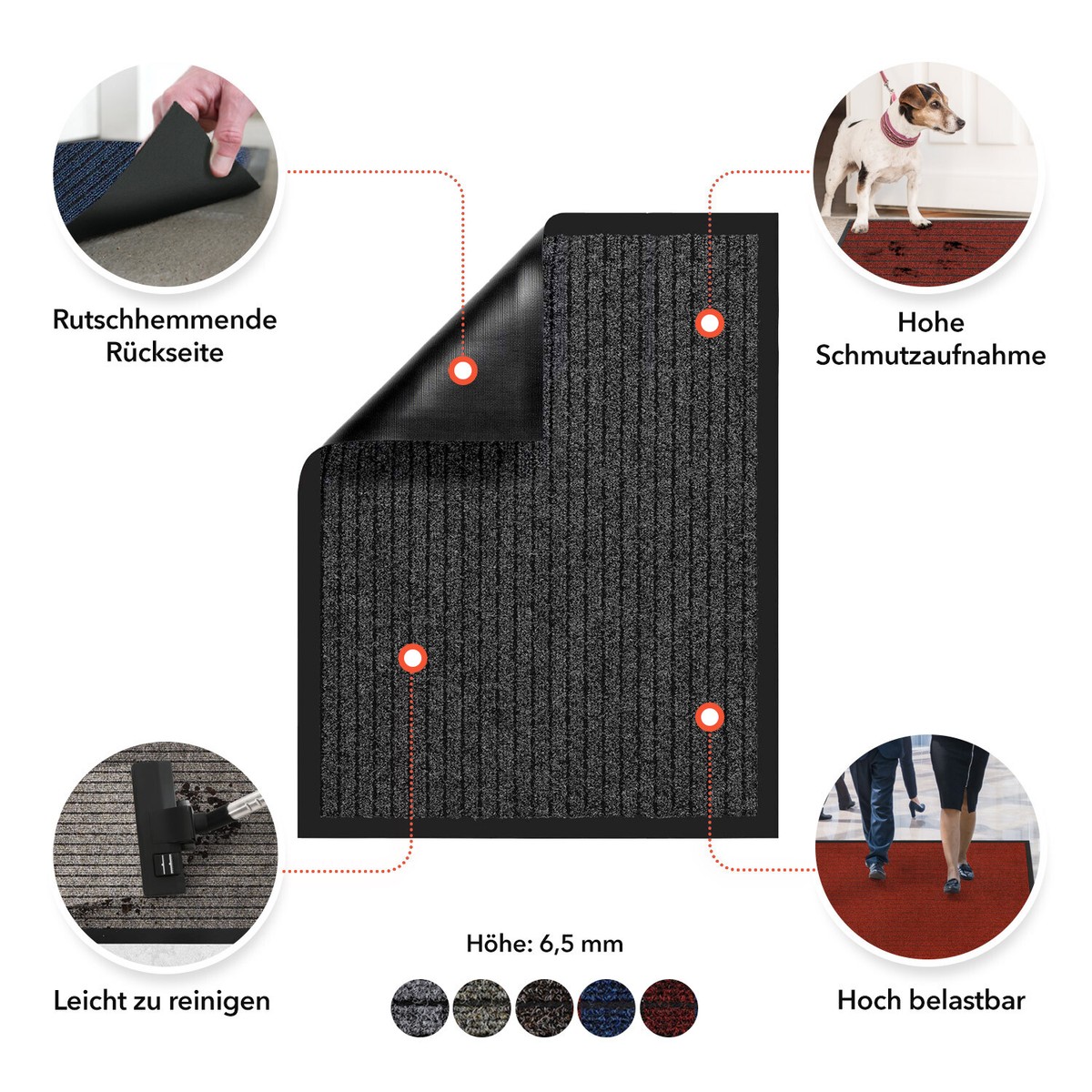 High-Traffic Schmutzfangmatte 'Dura' – In Vielen Farben & Maßen, Ideal Für Flur & Eingang