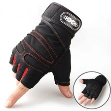 Fingerless Gym Gloves Wrist Support Workout Training Cycling Fitness Men Women