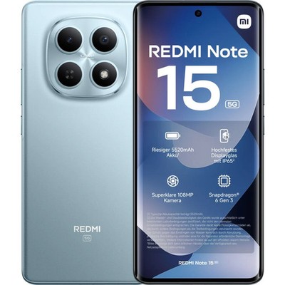 Xiaomi REDMI Note 15 5G 128 GB Glacier Blue Dual SIM Smartphone Handy