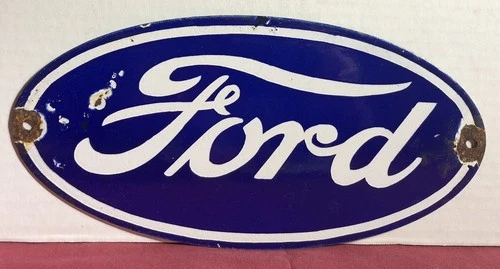 VINTAGE FORD 12” PORCELAIN DEALER SALES SERVICE DEALERSHIP SIGN