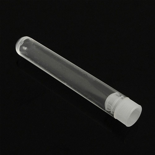 20Pcs Clear Plastic Test Tubes Vials w/ White Cap Stoppers Lab Teaching Supplies - Afbeelding 3 van 9