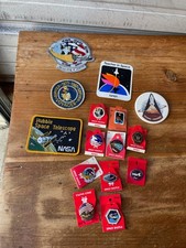 Mixed Lot of 15 Vintage 1980's NASA Space Pins Patches Sticker Challenger