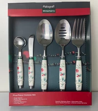 Pfaltzgraff Winterberry 5 Piece Hostess Set Holiday Christmas NIB