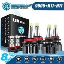 For Honda Pilot 2006-2025 8-sides LED Headlight High Low Fog Light Bulbs 6000K