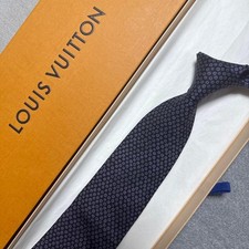 LOUIS VUITTON Purple  Black Silk Tie - Luxury Designer Necktie 61.0 in