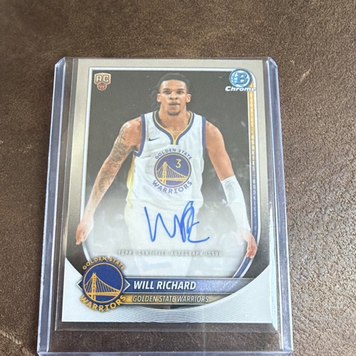 Topps 2025-26 Bowman Will Richard Rookie Auto Chrome Autographs #BCA-WI Warriors