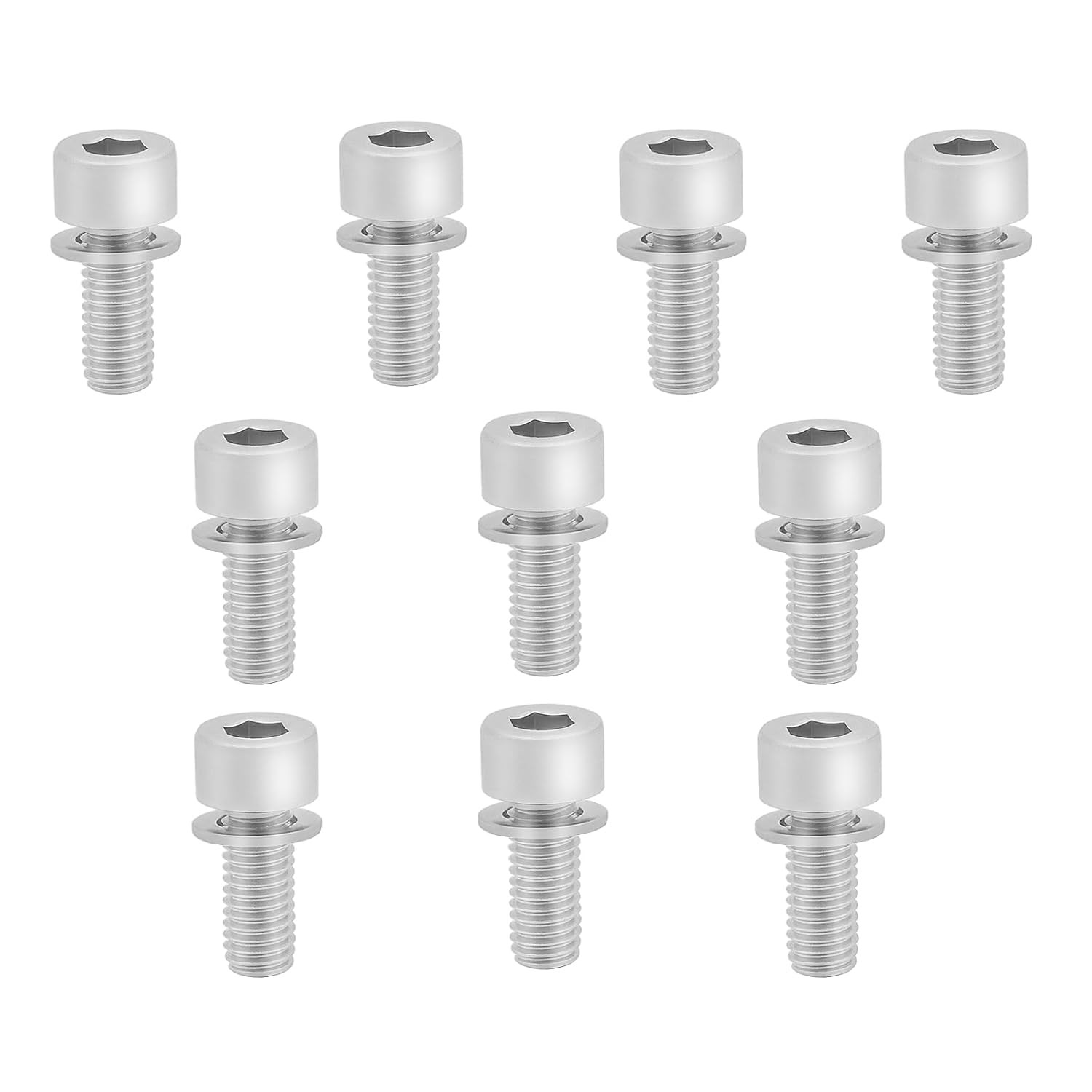 10PCS Bike Water Bottle Cage Bolts Holder Screws with Washers, M5X12Mm Hex Socke