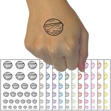 Walnut Drawing Temporary Tattoo Water Resistant Fake Body Art Set Collection ...